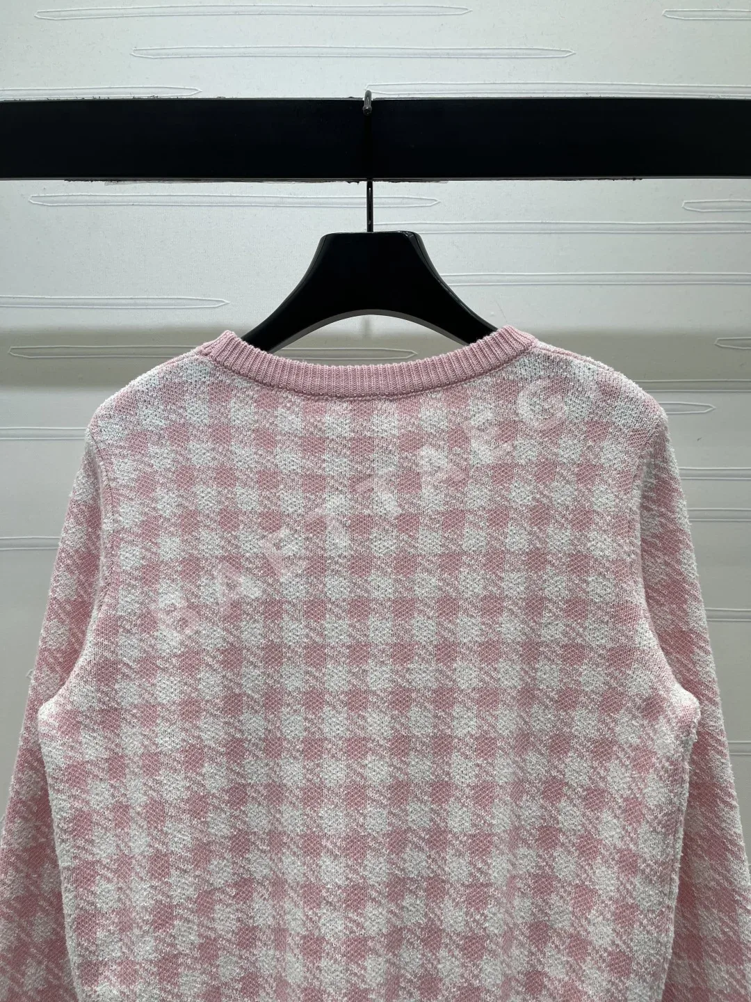 디올 핑크 하운드투스체크 울 니트 스웨터 상세 이미지 7