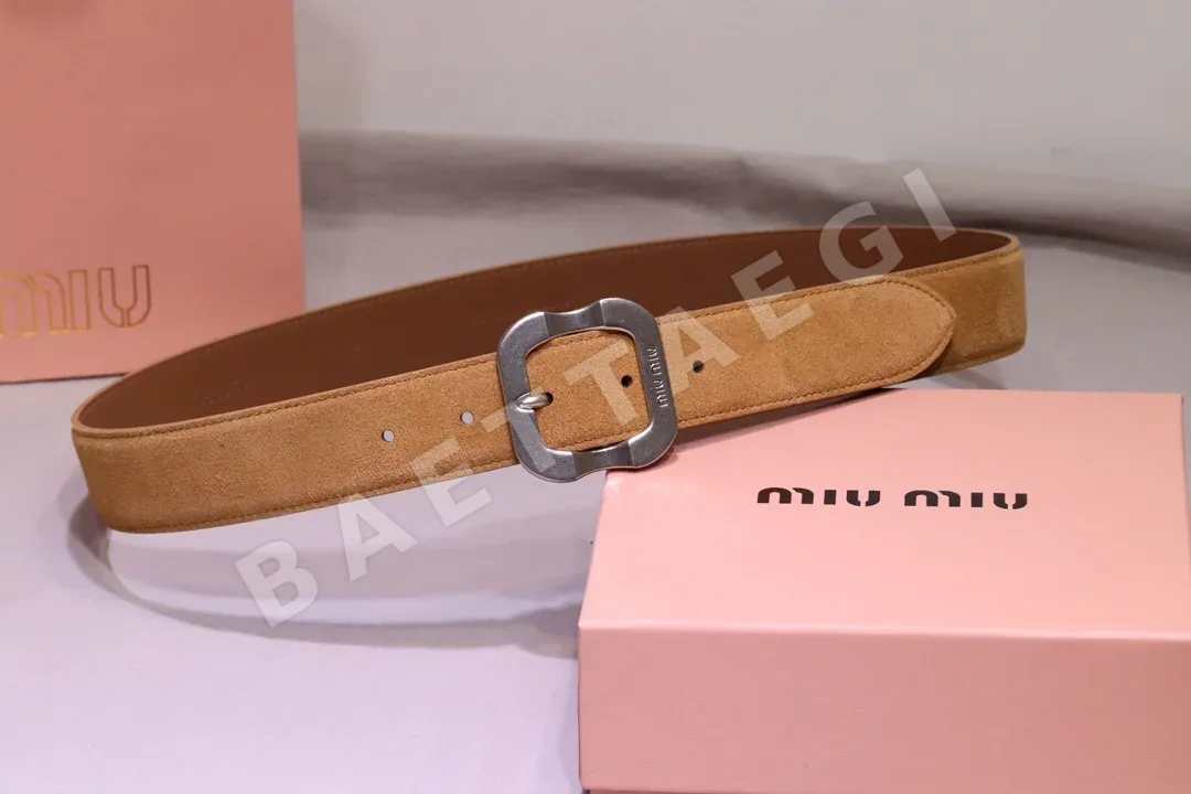 미우미우 빈티지 금장 스웨이드 벨트 57895