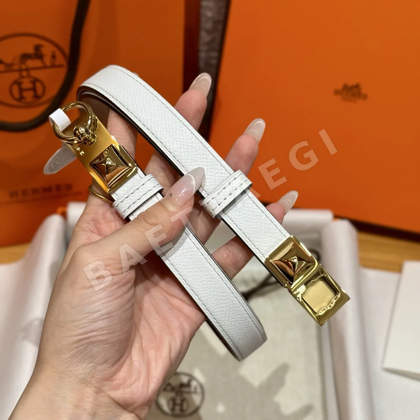 에르메스 앱송 카프스킨 켈리 버클 벨트 175847