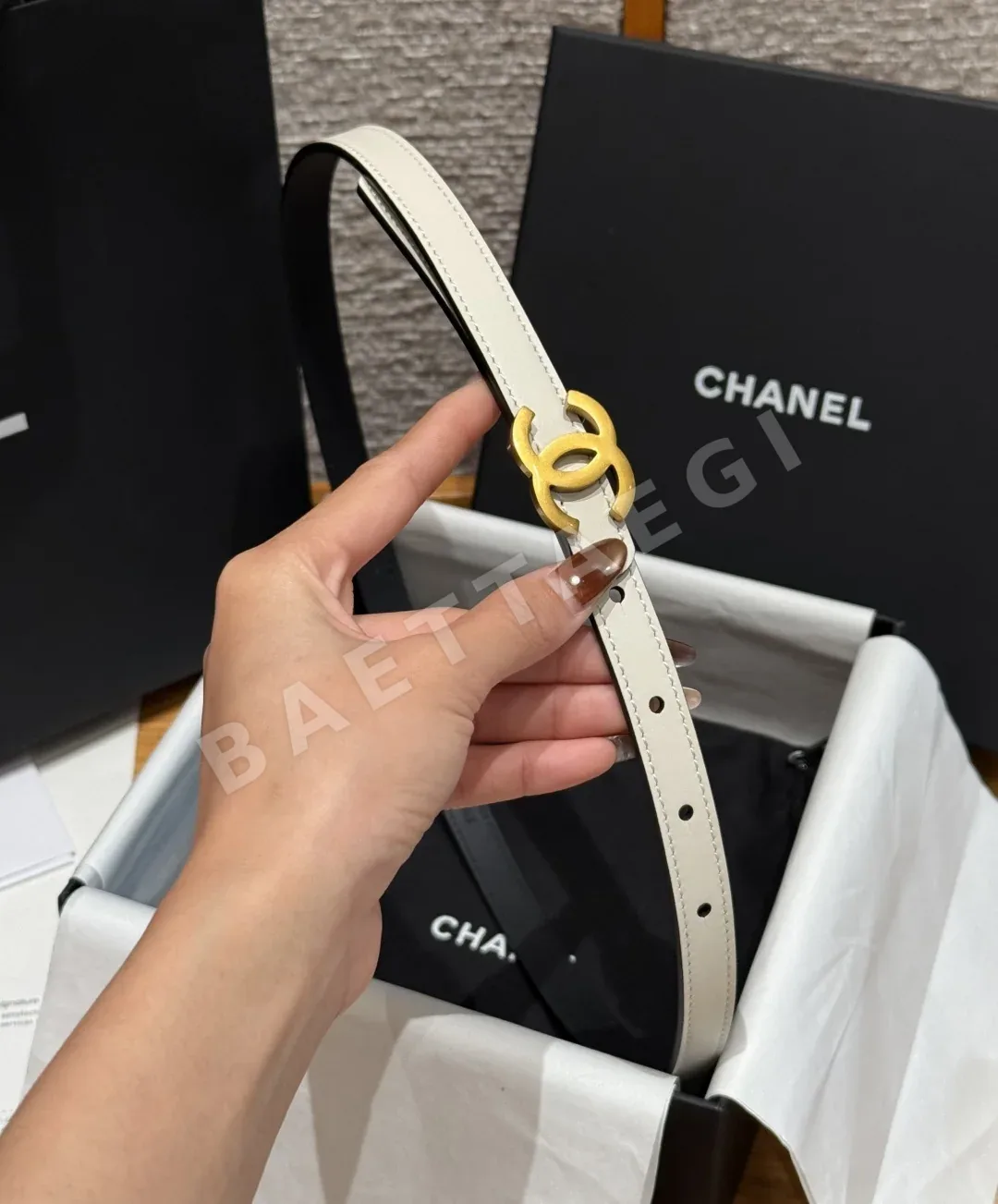 샤넬 슬림 양면 카프스킨 벨트 상세 이미지 3