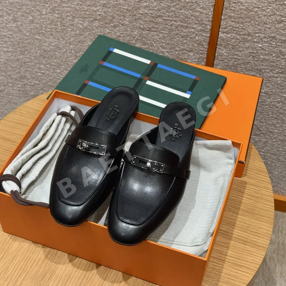 에르메스 샌들 검정 가죽 상세 이미지 4