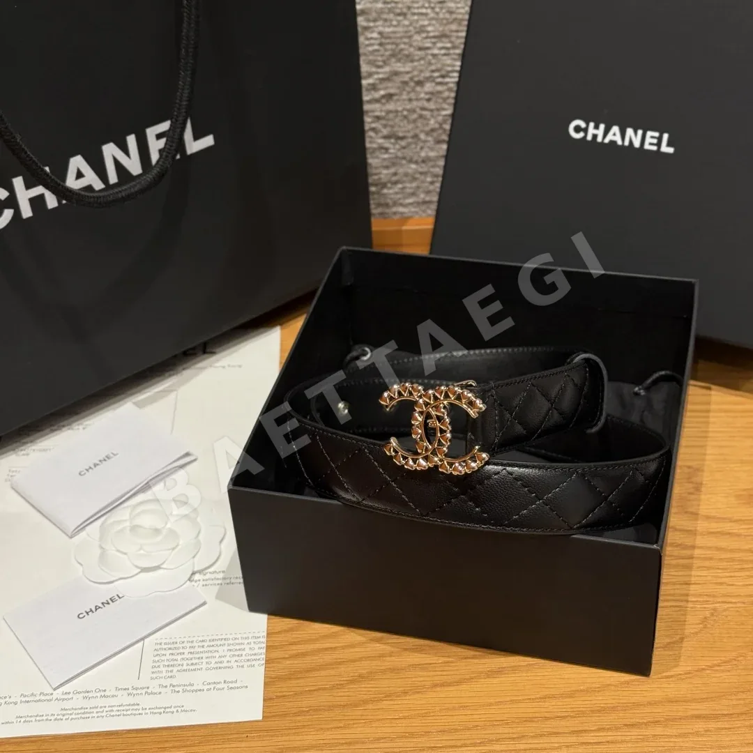 샤넬 더블 C 램스킨 벨트 174273