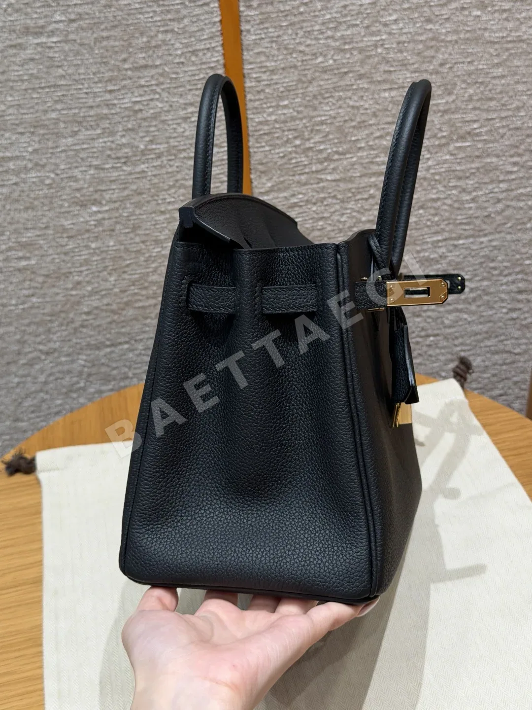 에르메스 버킨 25 블랙 토고 가죽 가방 상세 이미지 2