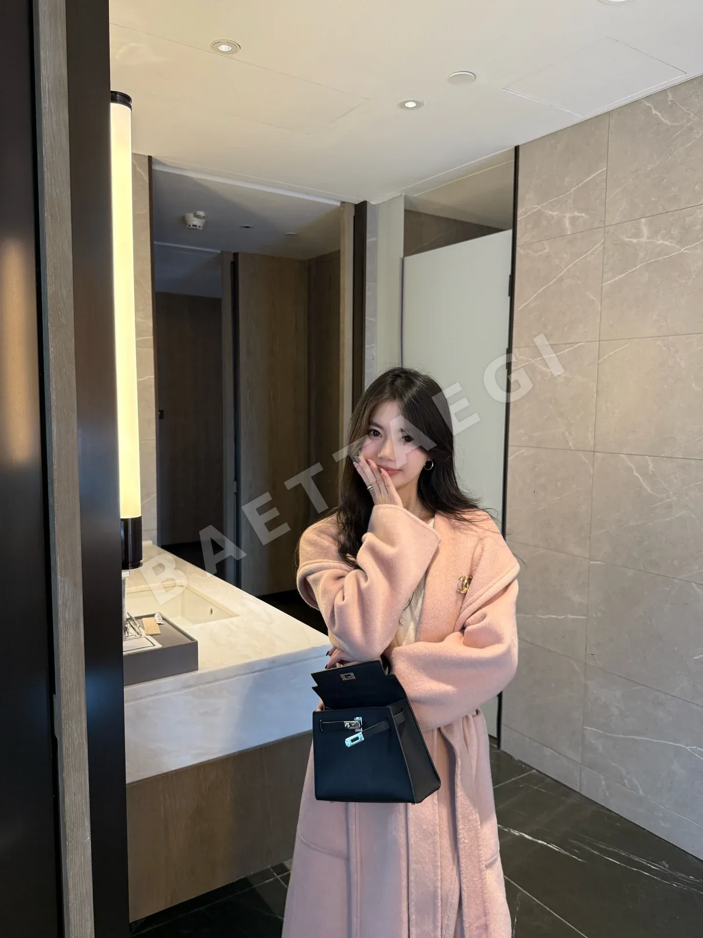 샤넬 보르도 레드 카시미어 울 자켓 상세 이미지 4