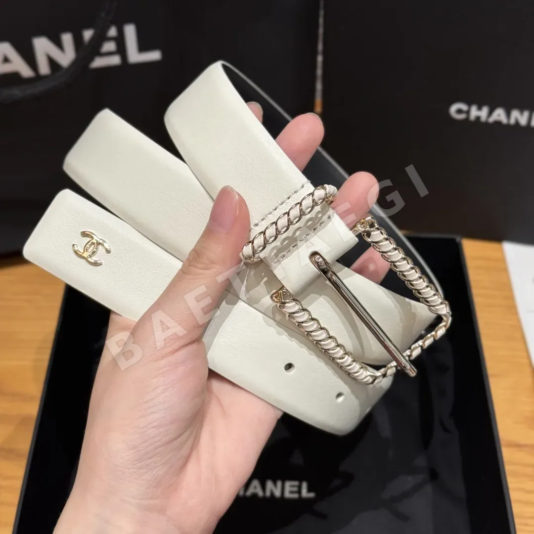 샤넬 꼬임 짜임 CC 메탈 소가죽 벨트 상세 이미지 3