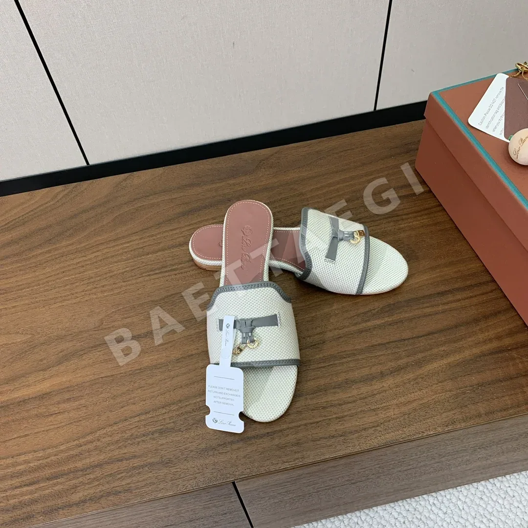 로로피아나 컬러 블록 플랫 샌들 상세 이미지 4
