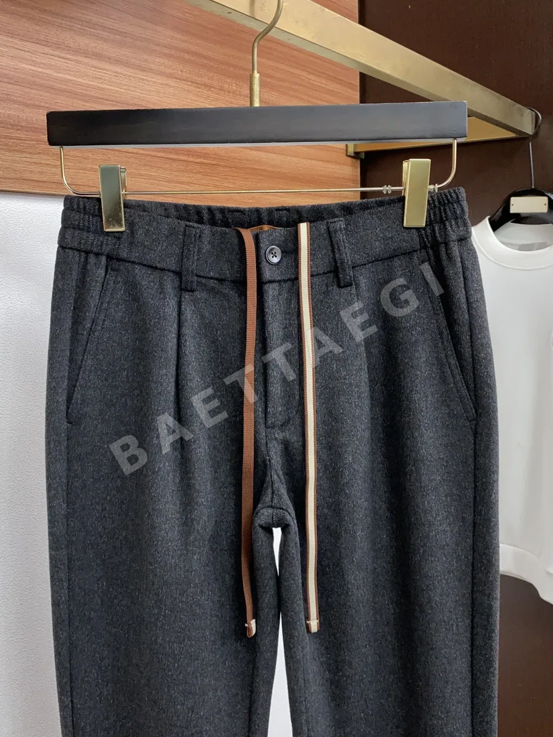 로로피아나 기모 울 밴딩 남성 바지 상세 이미지 3
