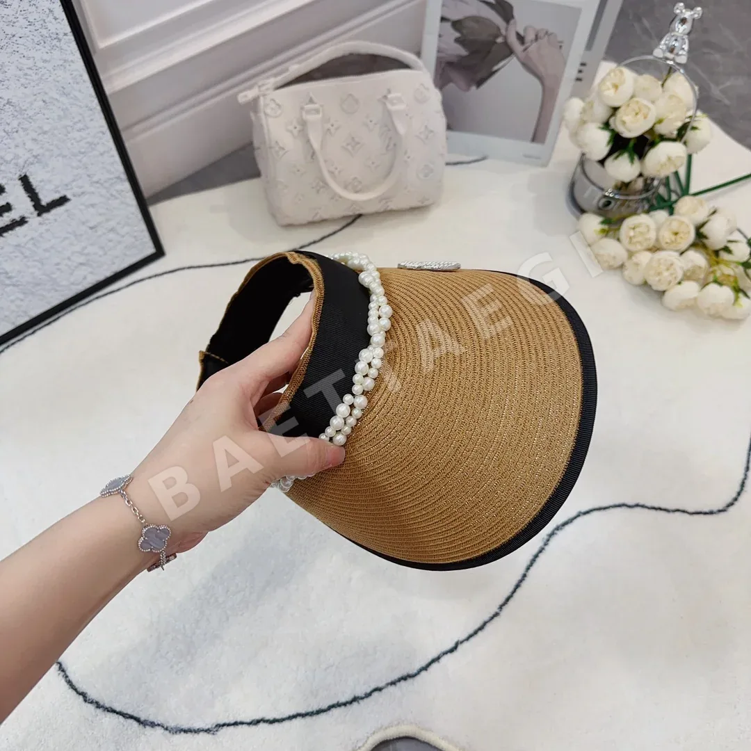 샤넬 진주 장식 자외선 차단 모자 상세 이미지 4