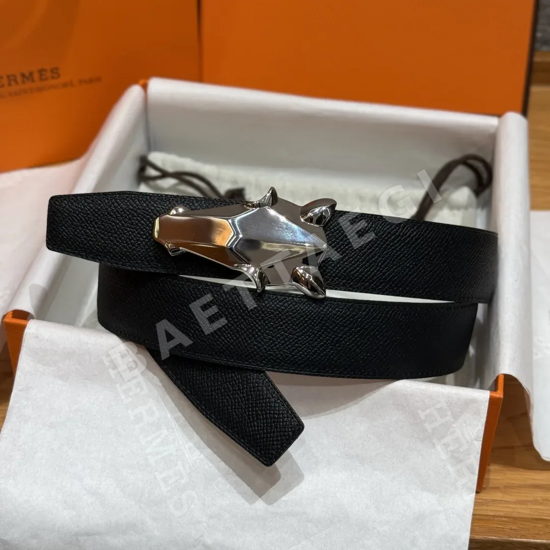 에르메스 쉐느당클르 링크 양면 송아지가죽 벨트 상세 이미지 2