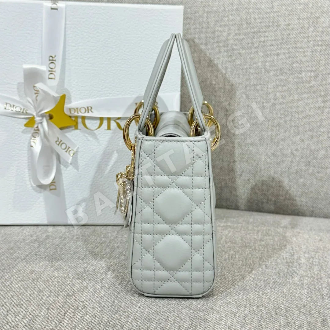 디올 레이디 클라우드 그레이 램스킨 가방 상세 이미지 3