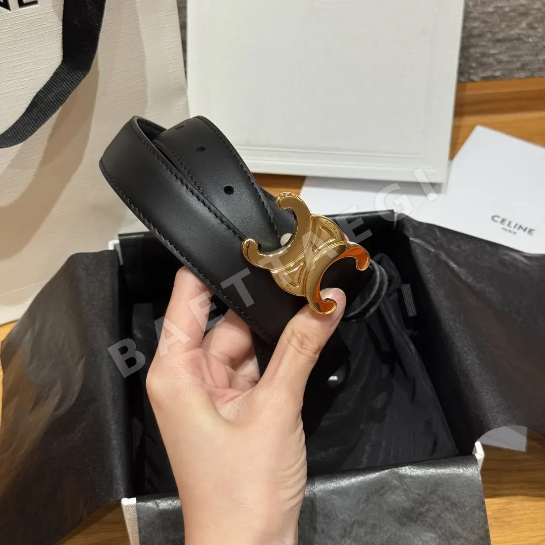 셀린느 개선문 로고 금장 소가죽 벨트 상세 이미지 4