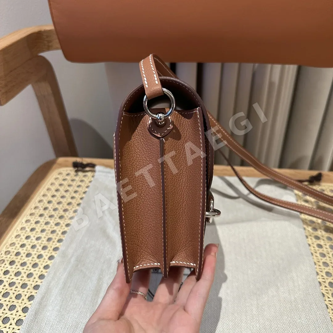 에르메스 시브르 염소가죽 실버 장식 핸드백 19 CM 상세 이미지 3