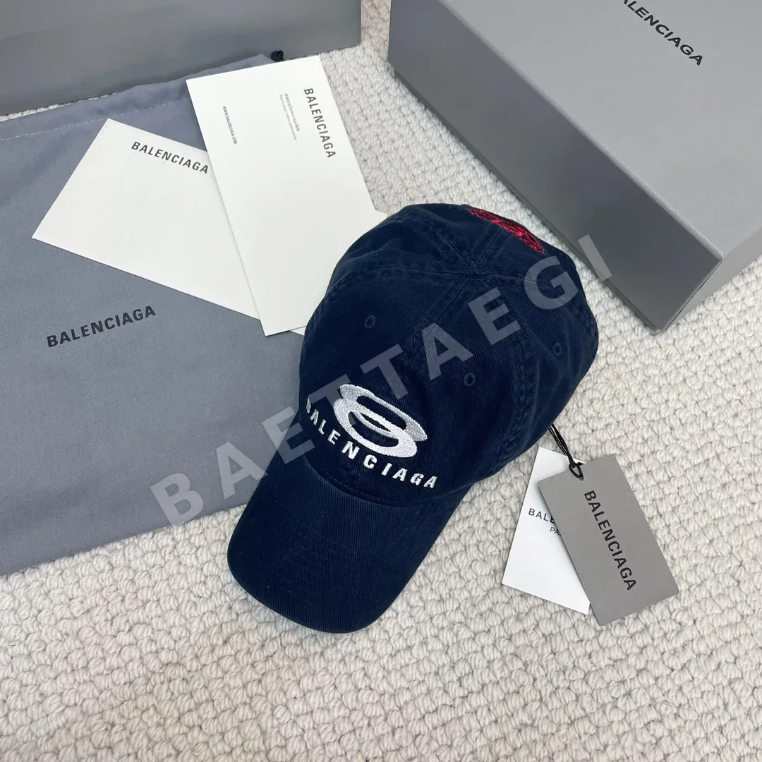 발렌시아가 더블 링 자수 베이스볼 모자 상세 이미지 2