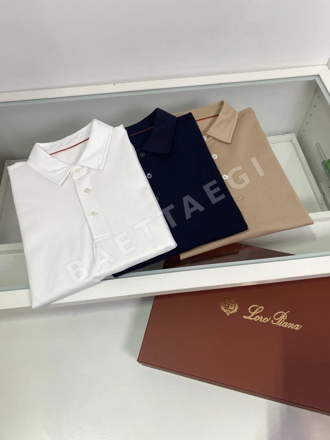로로피아나 3 버튼 카라 폴로셔츠 긴팔 상세 이미지 9
