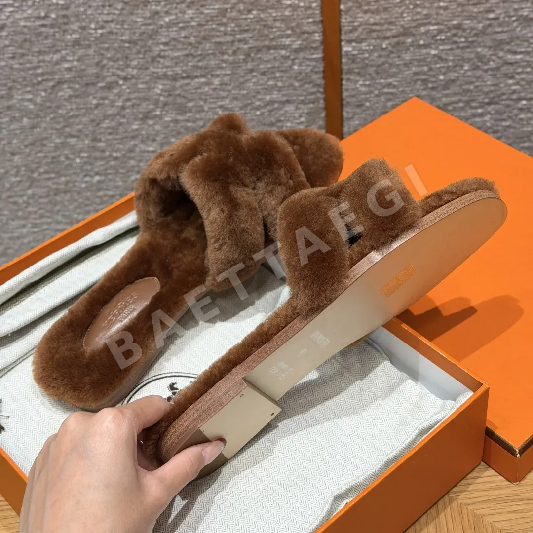 에르메스 오란 샌들 내추럴 울 레더 H 컷아웃 상세 이미지 6