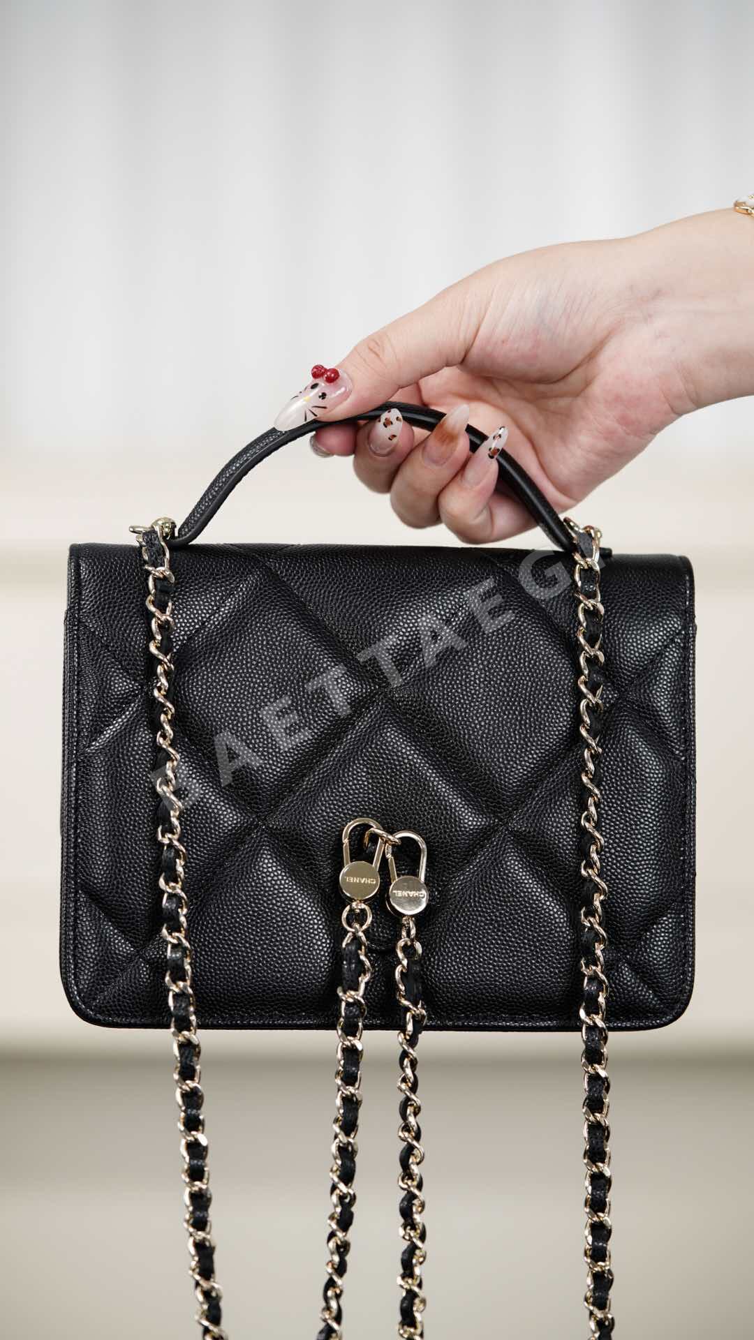 샤넬 25K 블랙 금장 소가죽 체인백 25K 상세 이미지 2