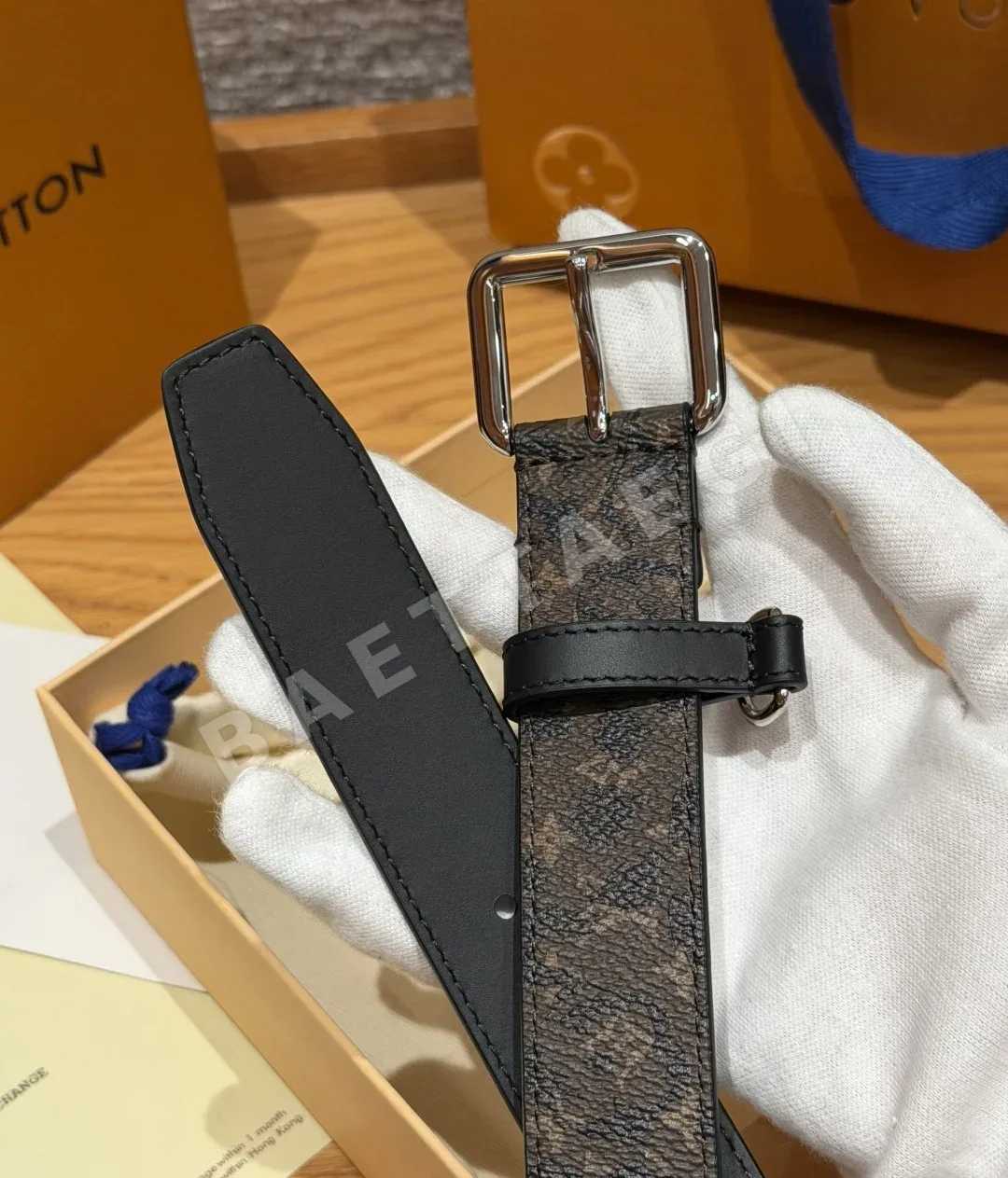루이비통 세안치우르 30mm 모노그램 표범 패턴 벨트 상세 이미지 5