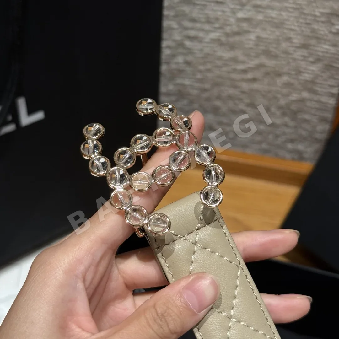 샤넬 더블 C 메탈 로고 램스킨 벨트 상세 이미지 7