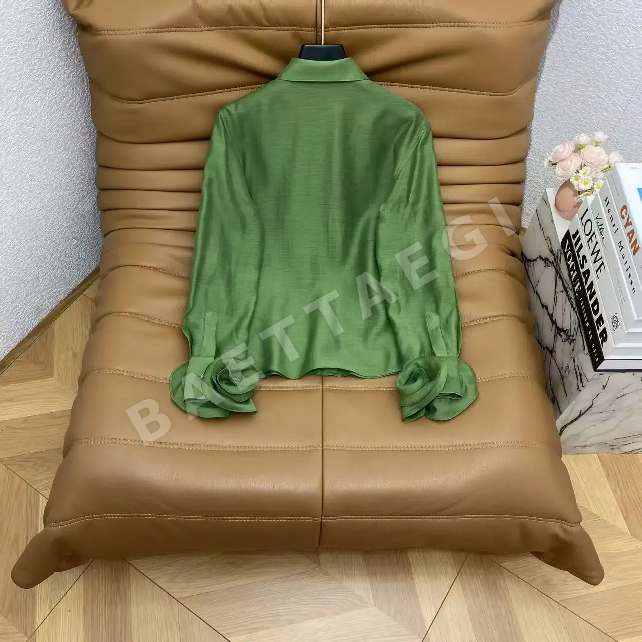 디올 린넨 코튼 플라워 장식 여성 셔츠 상세 이미지 7