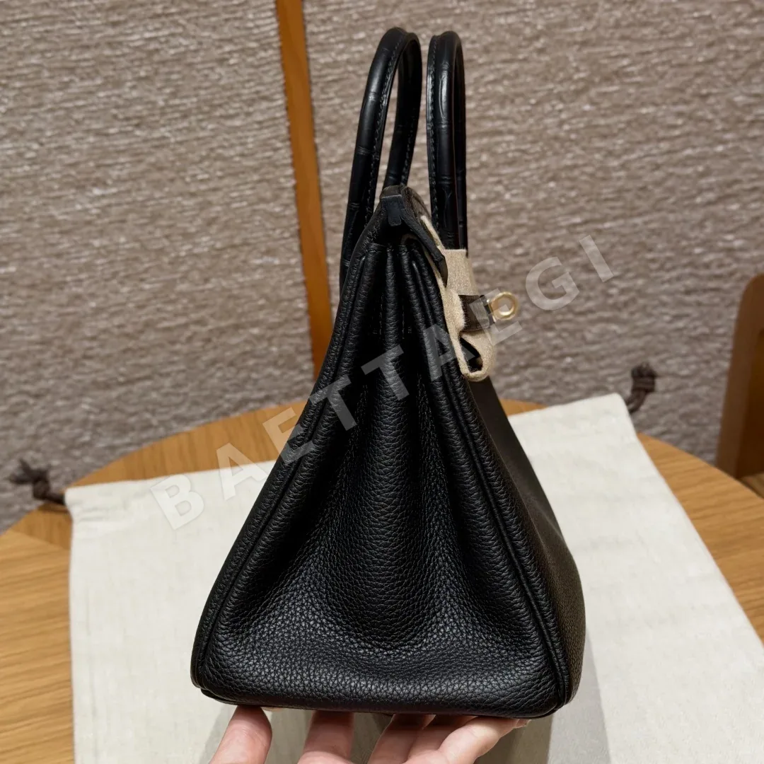 에르메스 버킨 25 토고 매트 악어가죽 가방 상세 이미지 3