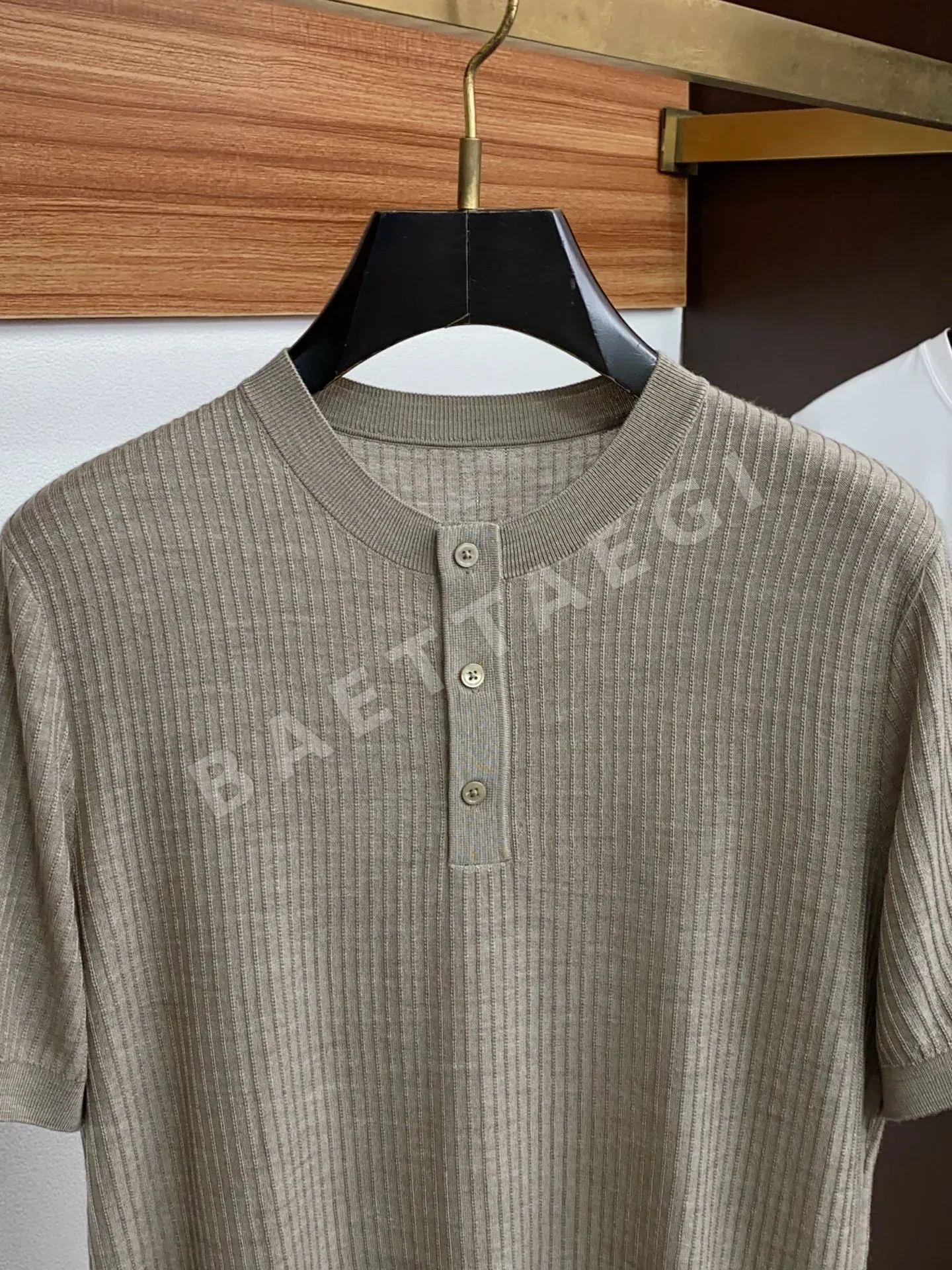 로로피아나 남성 면 라운드넥 반팔 티셔츠 상세 이미지 2