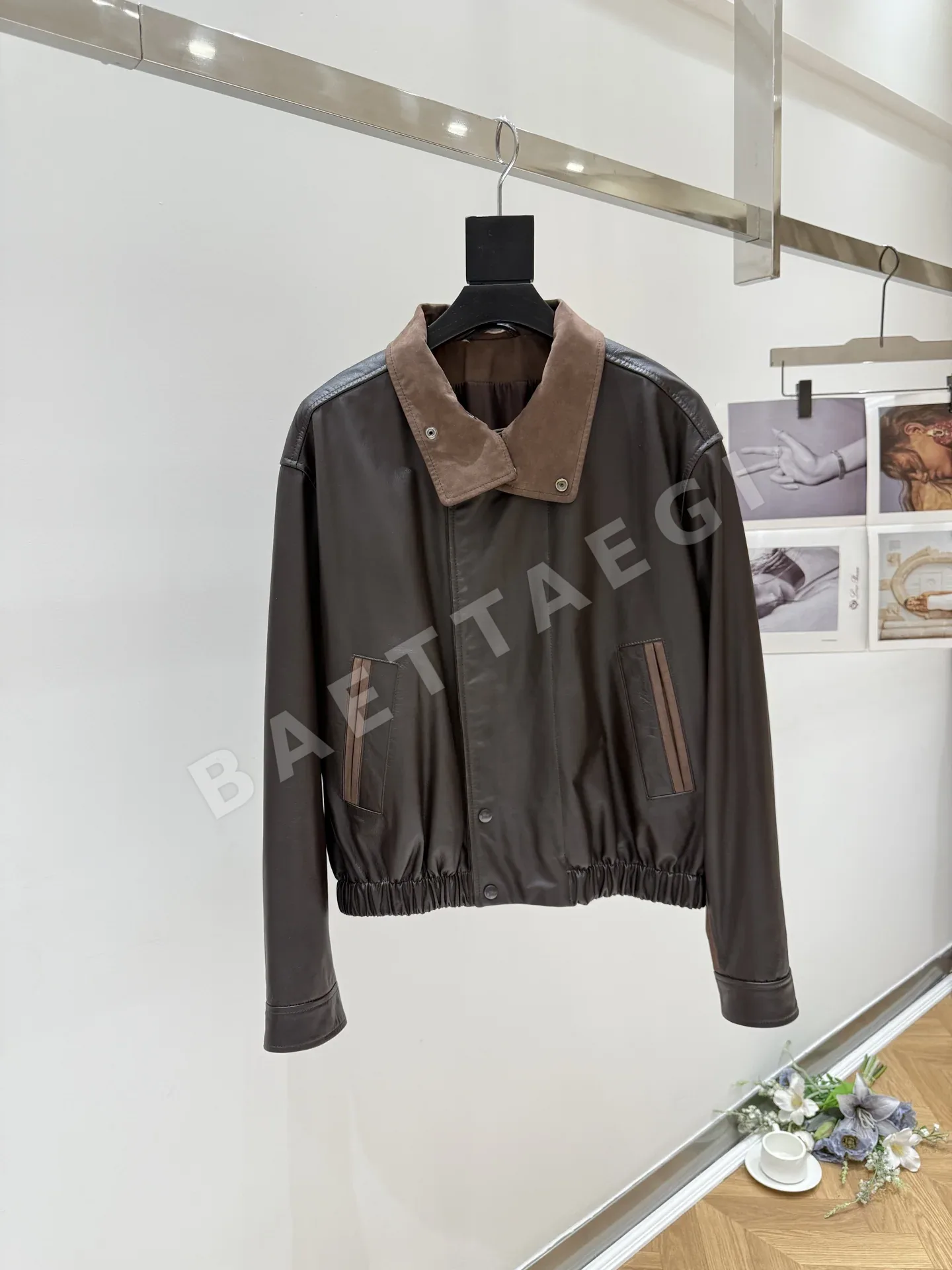 생로랑 여성 가죽 자켓 상세 이미지 1