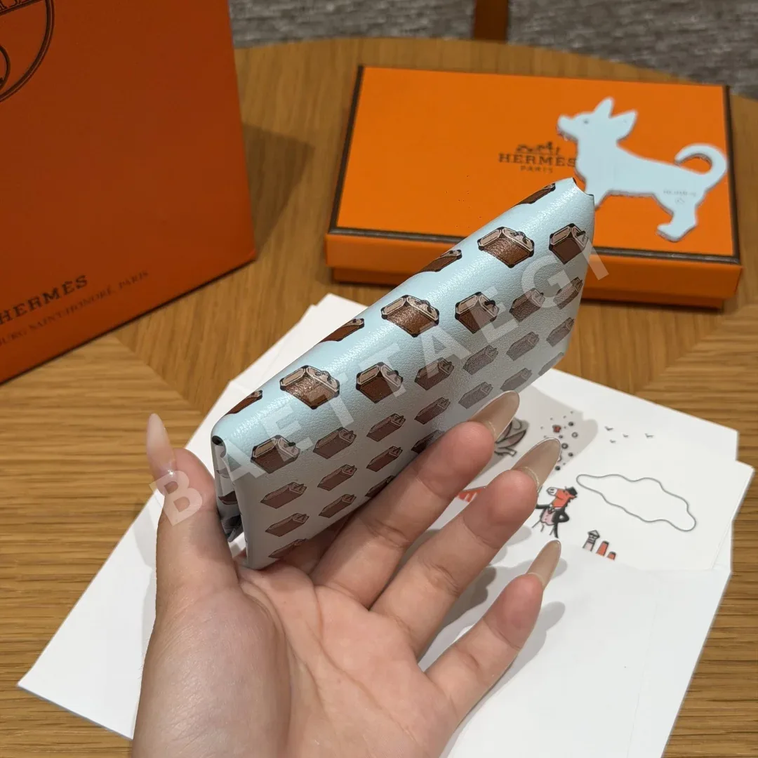 에르메스 칼반듀오 블루블룸 소가죽 지갑 상세 이미지 6
