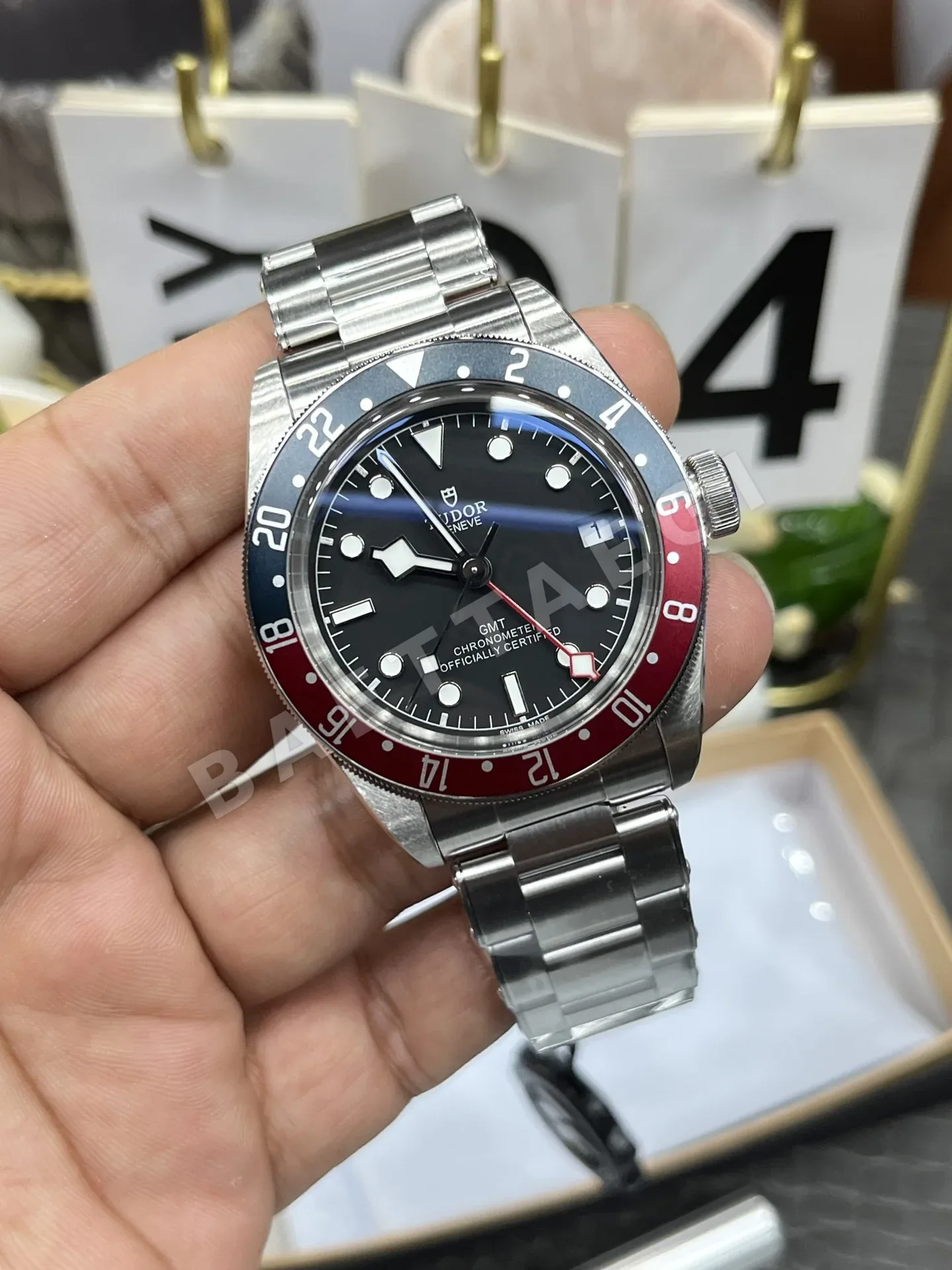 튜더 블랙베이 GMT 레드 블루 베젤 ZF 공장 2836 오토매틱 남성 시계 레플리카 45587 Tudor 상세 이미지 3