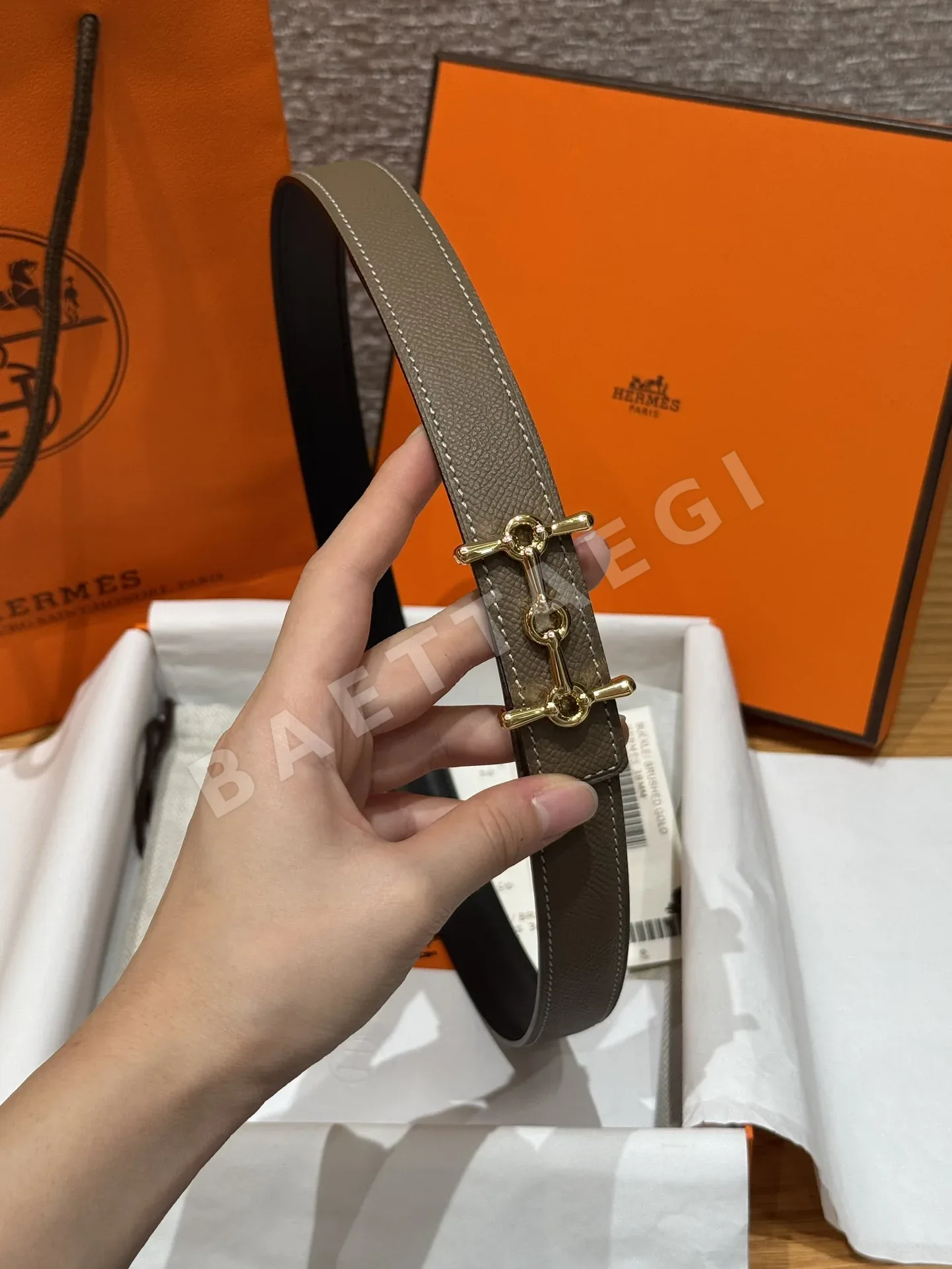 에르메스 팔라듐 버클 스위프트 엡솜 가죽 벨트 175286