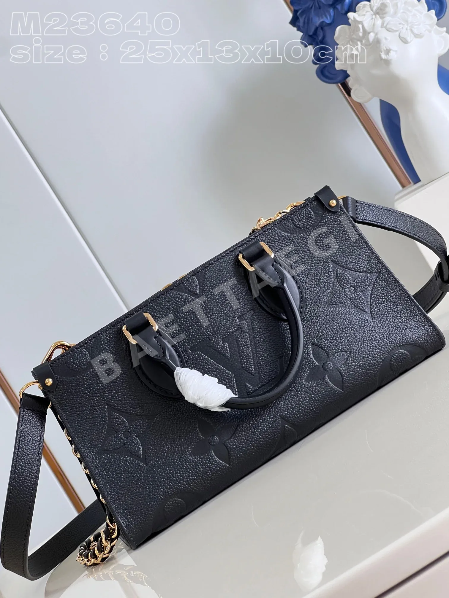 루이비통 M23640 블랙 온더고 토트백 핸드백 스몰 모노그램 앙프렝뜨 상세 이미지 6