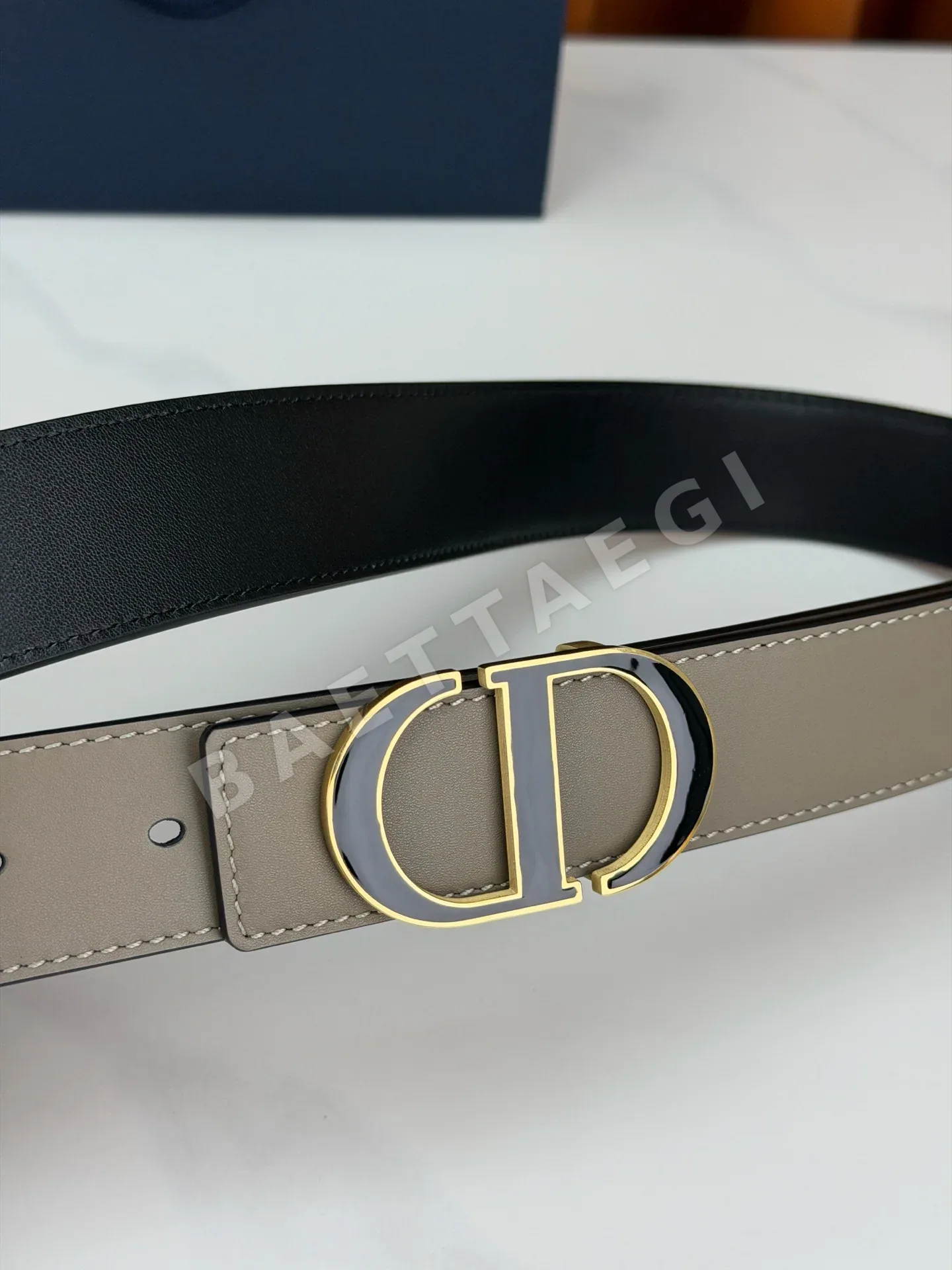디올 CD 버클 가죽 벨트 상세 이미지 3