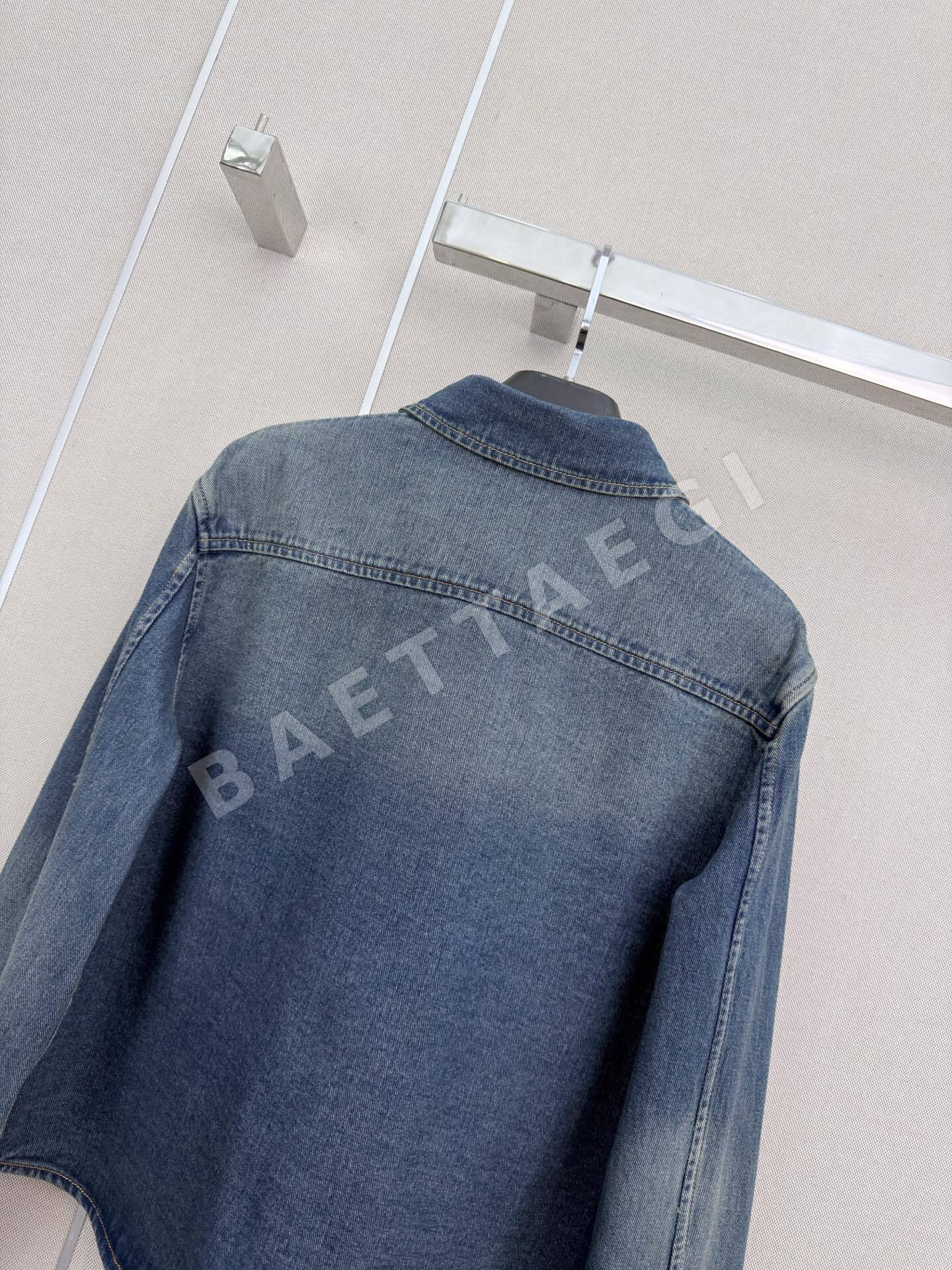 생로랑 자수 카라 데님 긴팔 셔츠 상세 이미지 8