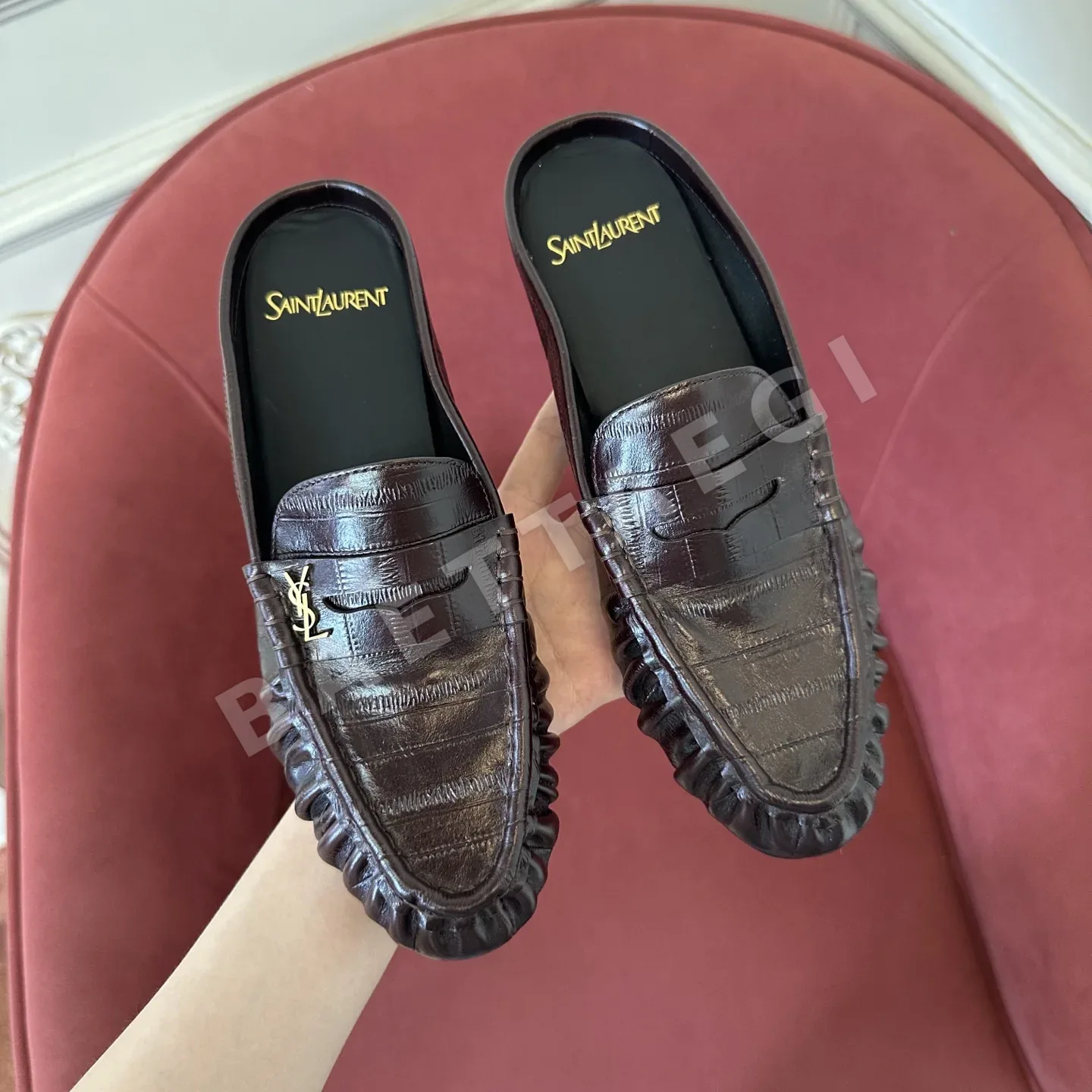 생로랑 YSL 앞코 덮인 뮬 로퍼 상세 이미지 8