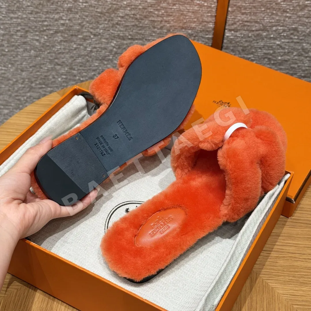에르메스 오란 샌들 로열 울 가죽 H 컷아웃 상세 이미지 6