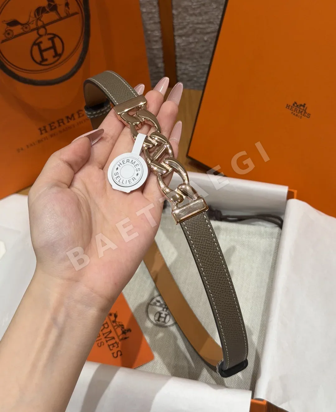 에르메스 H 브클릿 체인 단클 벨트 18mm 상세 이미지 3