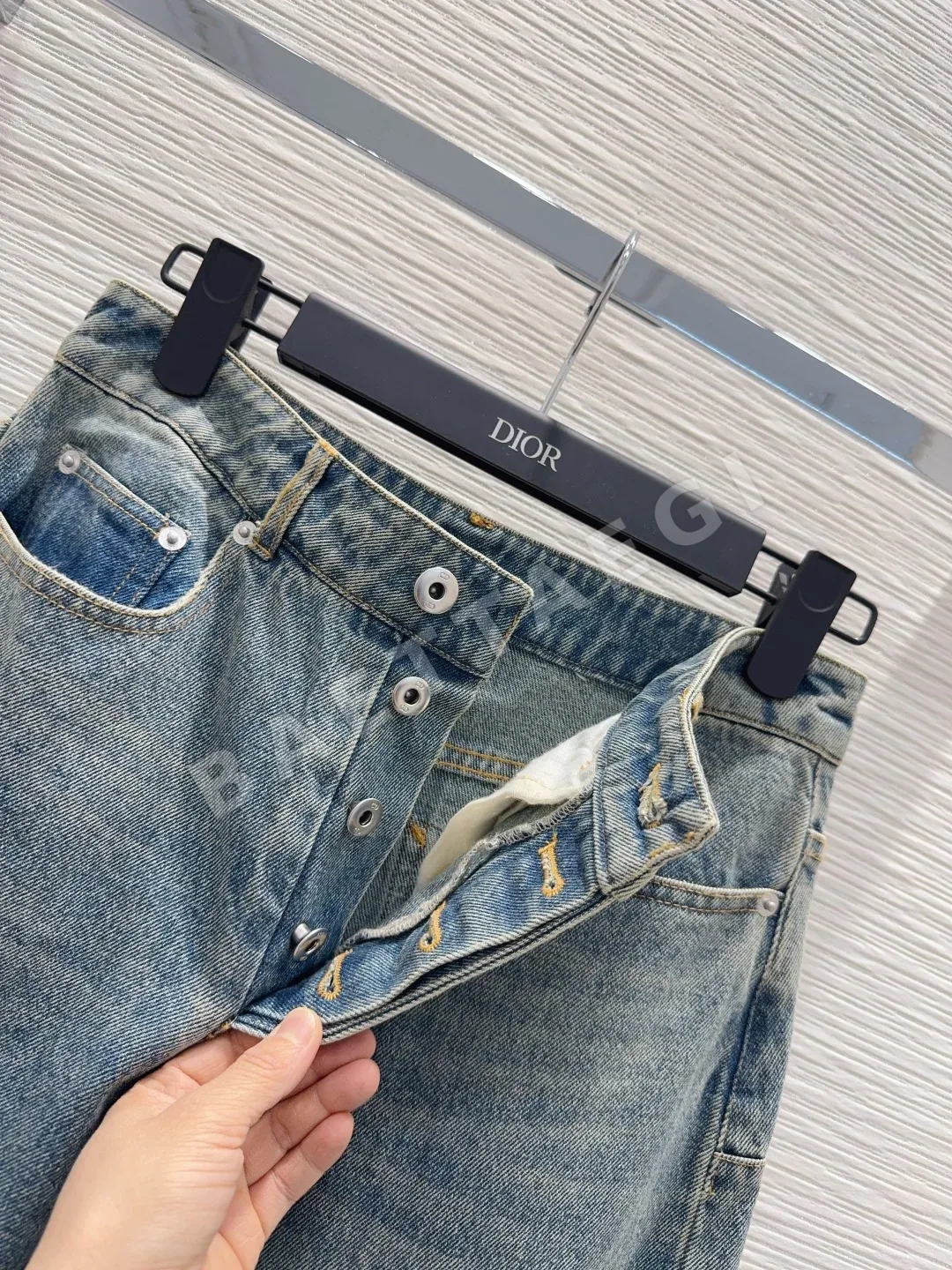 디올 발효 워시 데님 여성 바지 상세 이미지 3