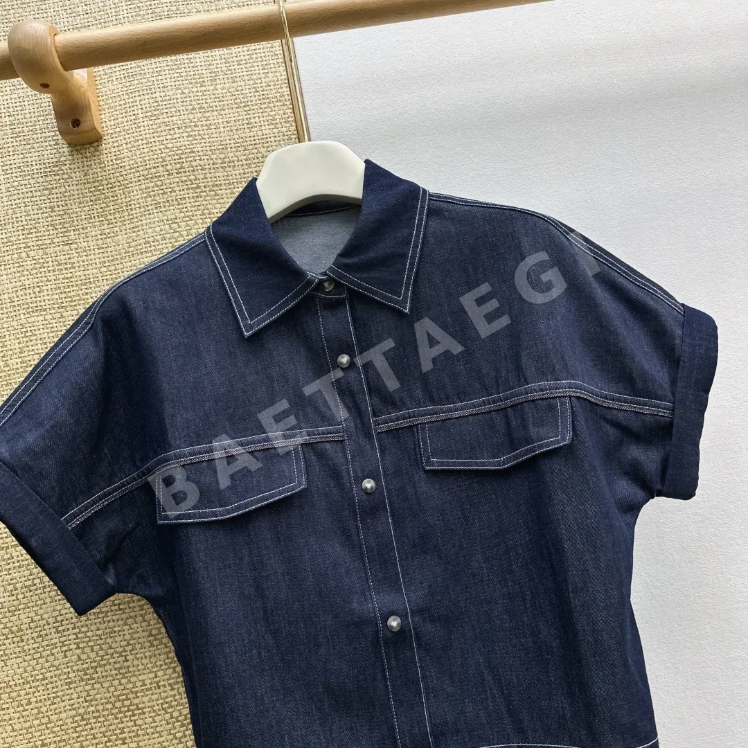 브루넬로쿠치넬리 텐셀 데님 반팔 셔츠 세트 상세 이미지 3