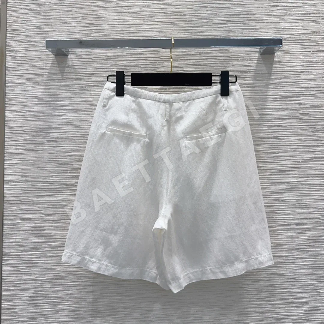 샤넬 린넨 미들 길이 반바지 여성 바지 상세 이미지 9