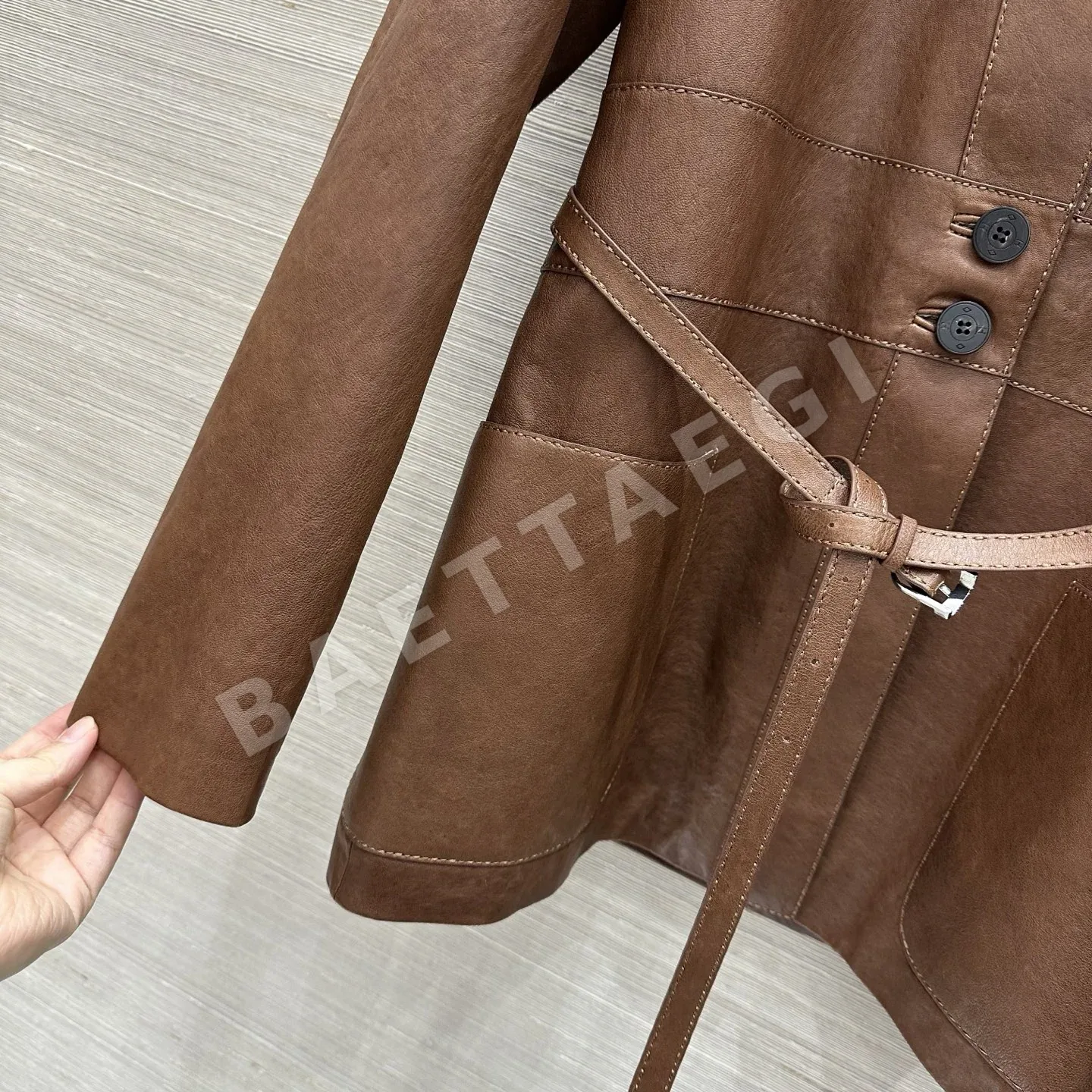 에르메스 램스킨 벨트 여성 자켓 상세 이미지 6