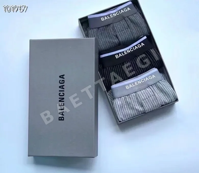 발렌시아가 스트라이프 코튼 크롭 팬츠 남성 속옷 3팩 104386