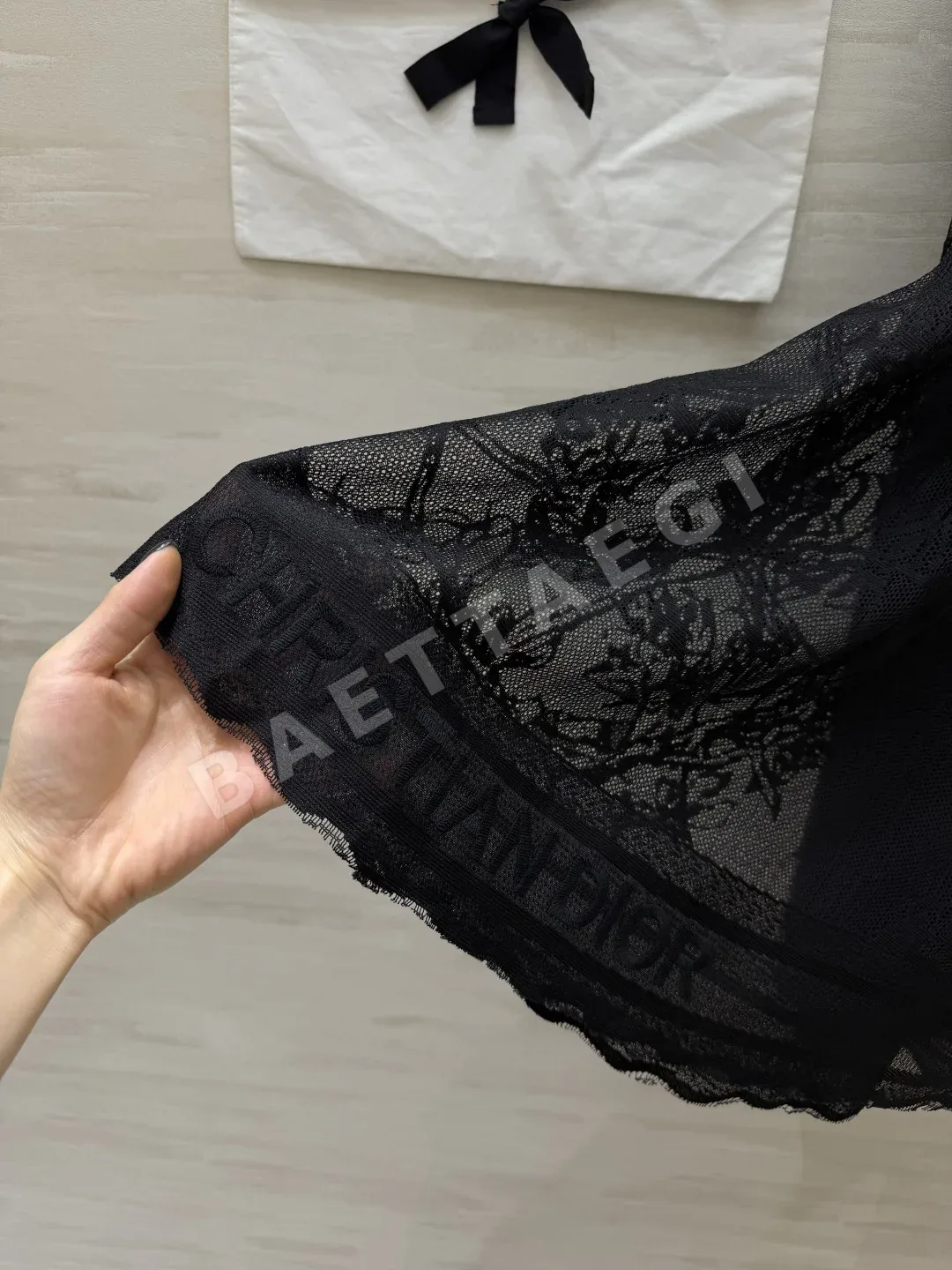 디올 헤비 자수 레이스 메시 스커트 상세 이미지 5