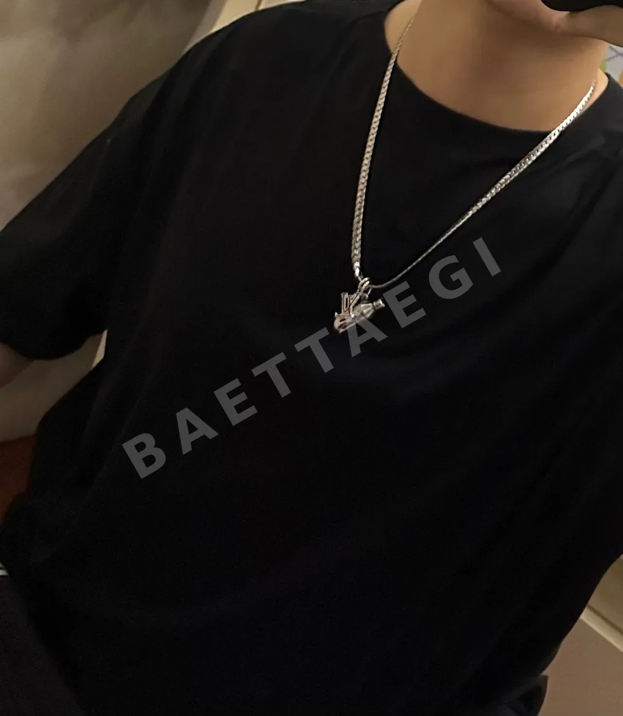 루이비통 레트로 실버 체인 목걸이 상세 이미지 4