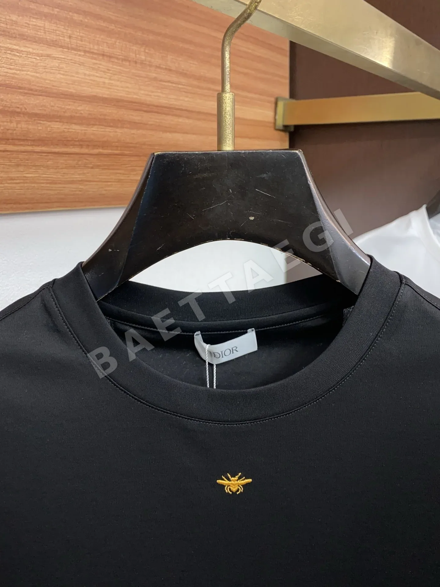 디올 크루넥 양면 머서라이즈드 코튼 반팔 티셔츠 상세 이미지 3
