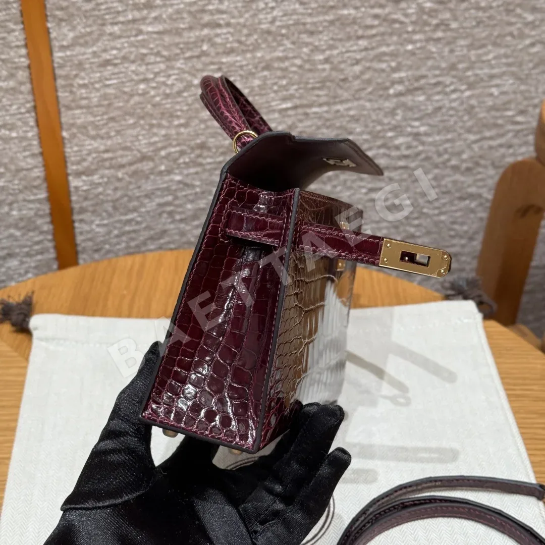 에르메스 미니 켈리 2 악어가죽 가방 상세 이미지 3