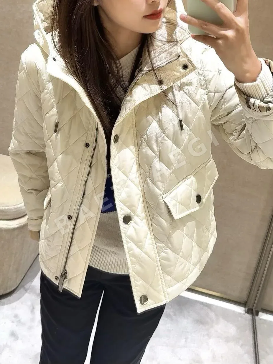 버버리 다이아몬드 퀼팅 후드 코튼 자켓 상세 이미지 4