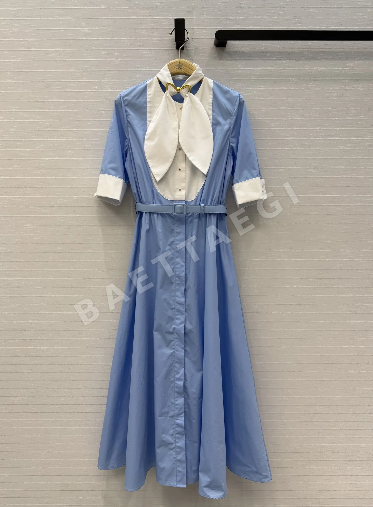 디올 컬러 블록 A라인 셔츠 원피스 92776