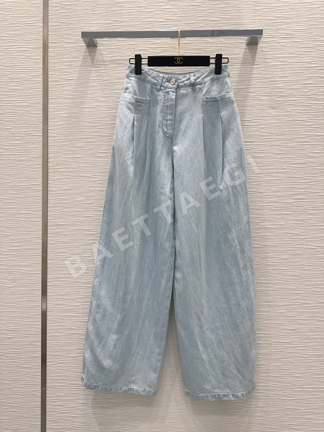샤넬 데미지 워시드 데님 바지 여성용 상세 이미지 3