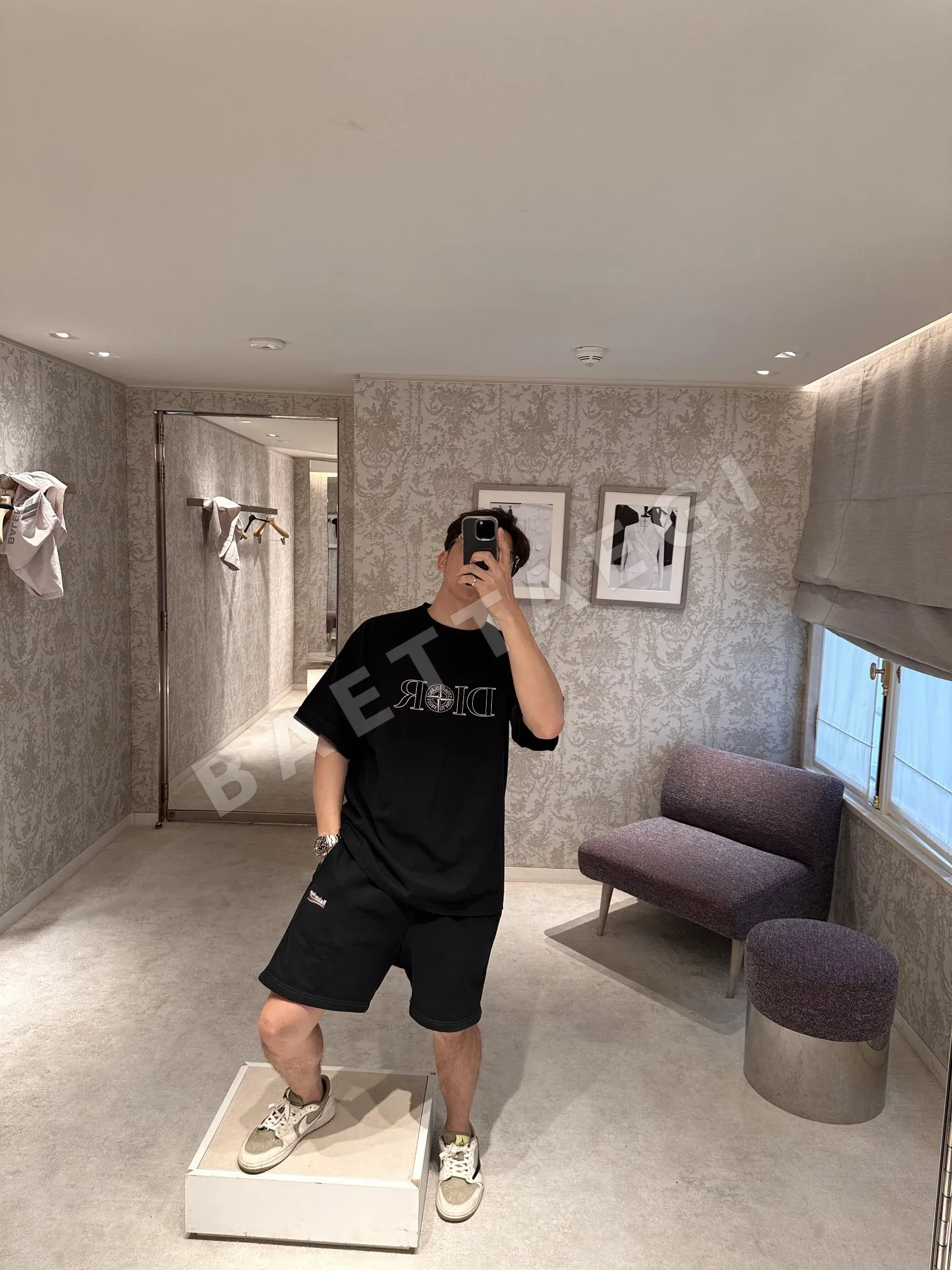 스톤아일랜드 로고 자수 크루넥 반팔 티셔츠 상세 이미지 4