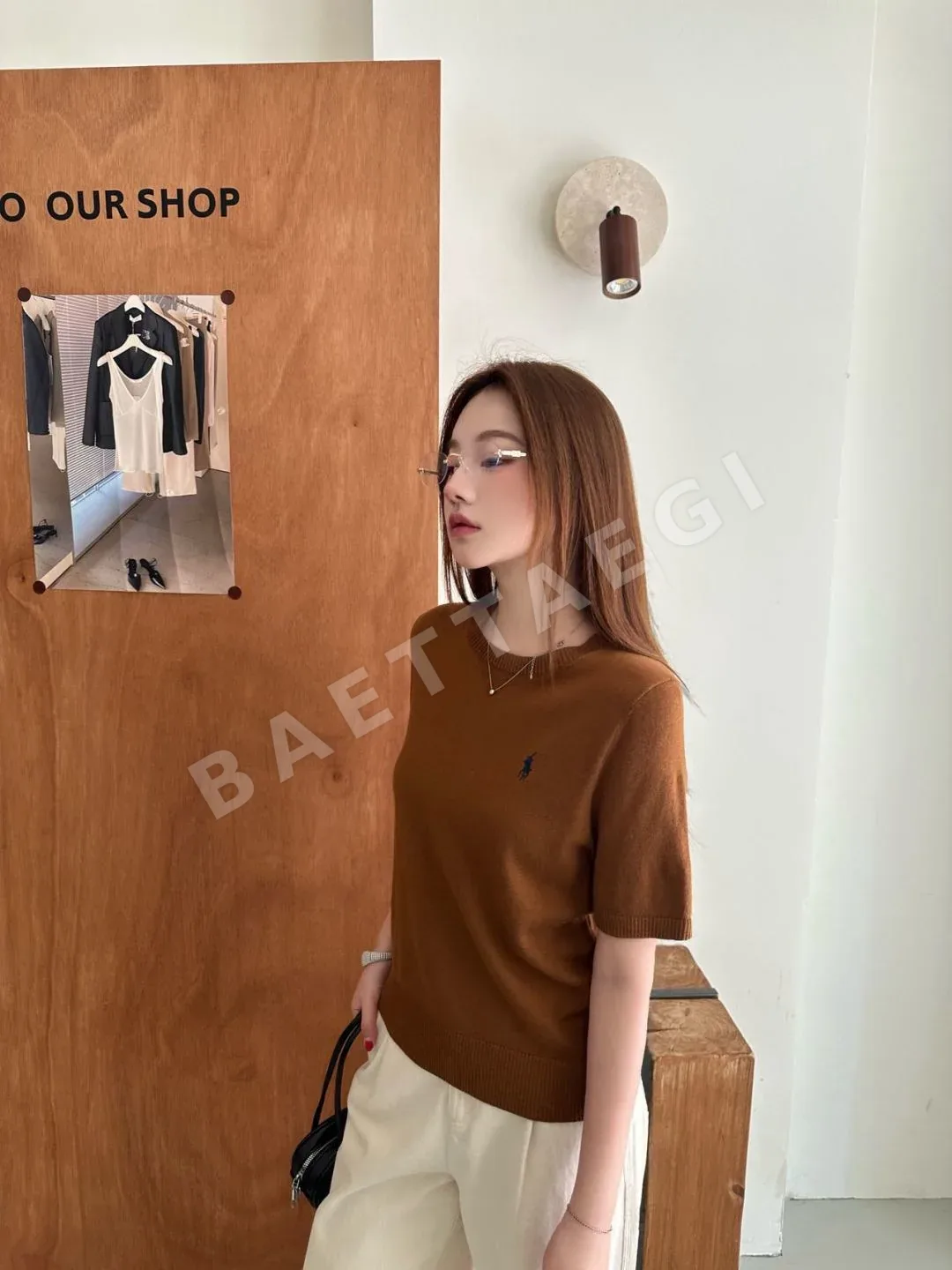 폴로 여성 니트 반팔 티셔츠 129676