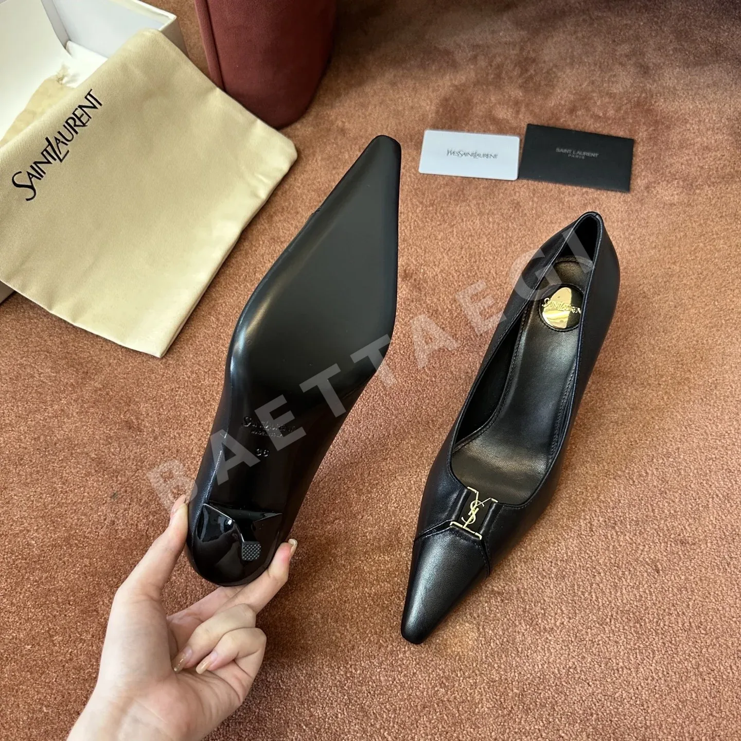 생로랑 YSL 앞코 덮인 플랫 뮬 상세 이미지 7